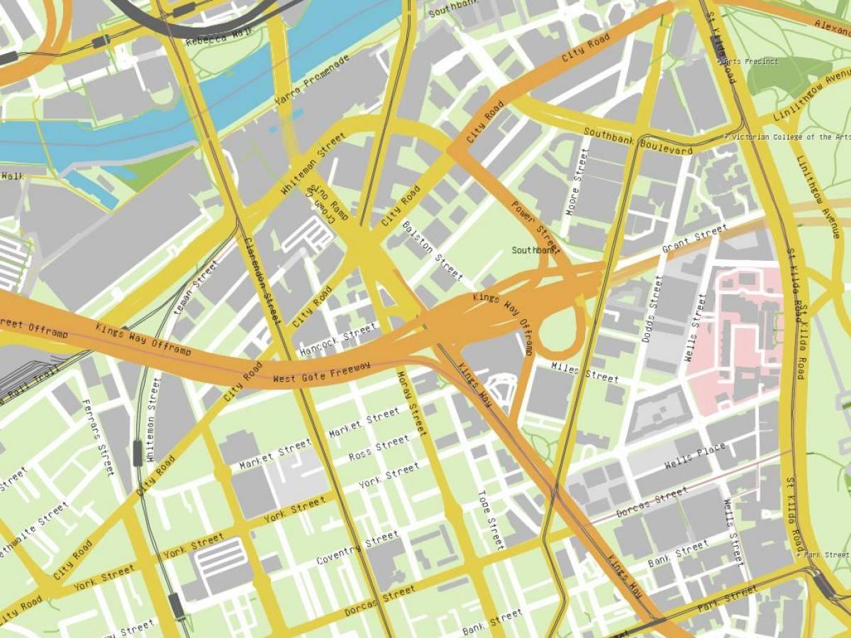 koroa Melbourne mapa