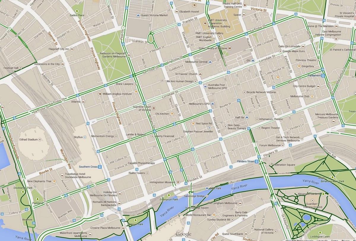Melbourne mapa cbd