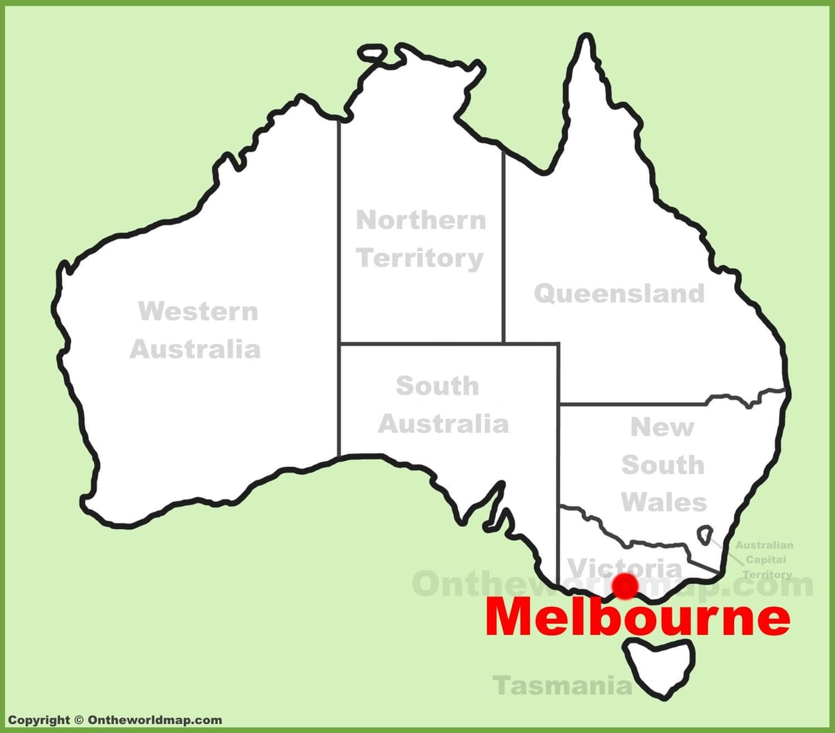 mapa Melbourne Australia