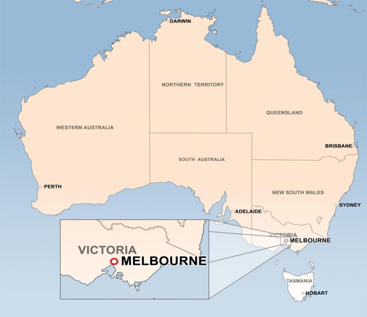 mapa Melbourne Australia