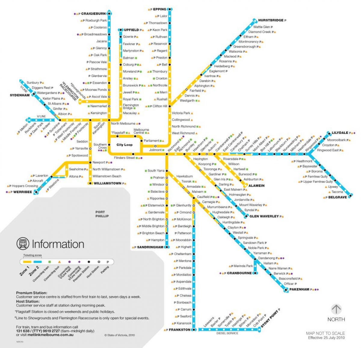 Melbourne tren sarearen mapa