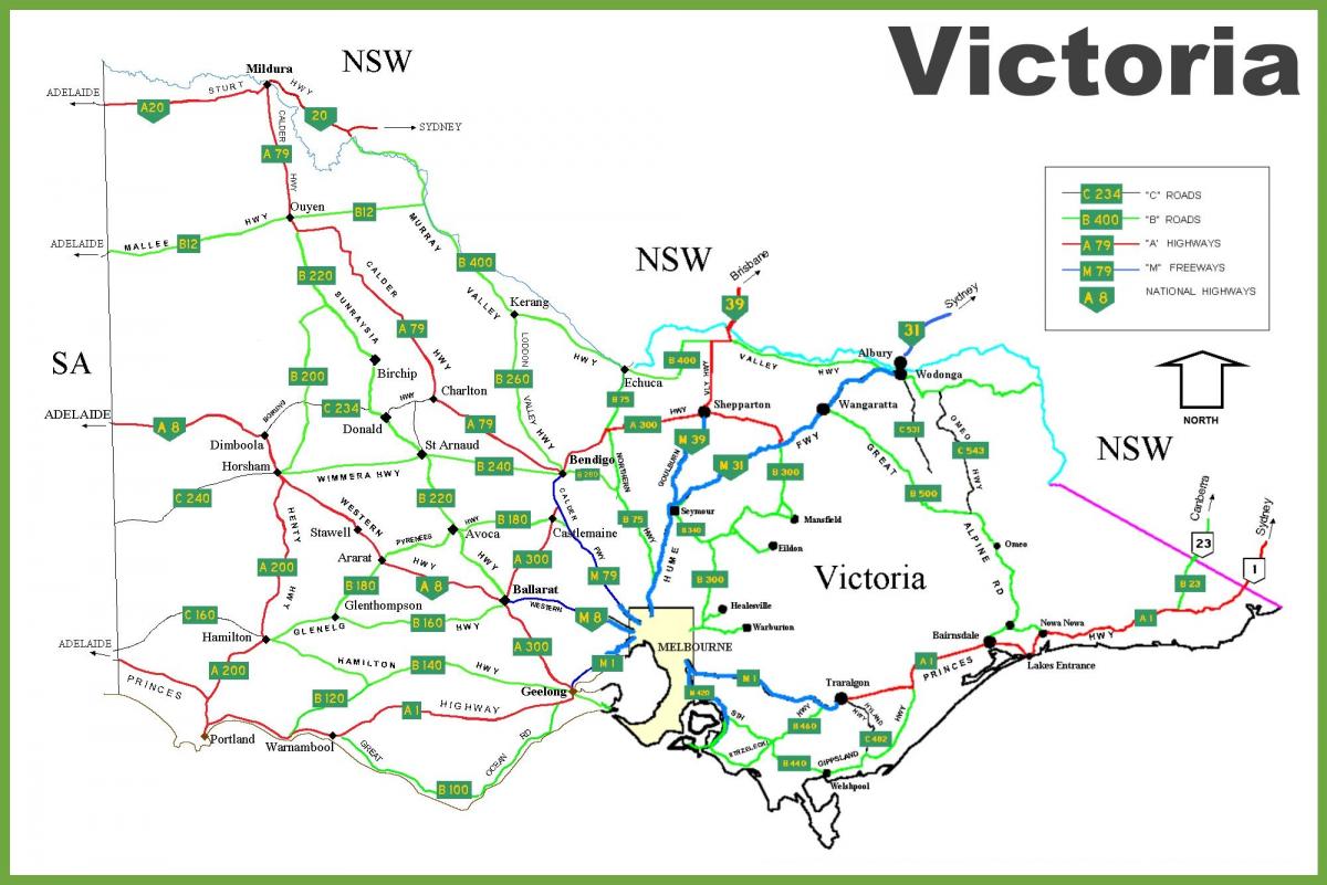 mapa Victoria, Australia