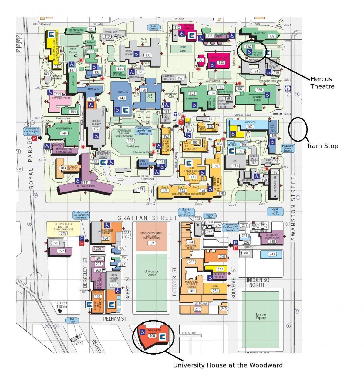Victoria unibertsitateko campus mapa