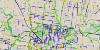 Bizikleta bideak Melbourne mapa