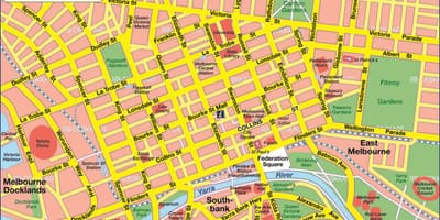 Mapa Melbourne hirian