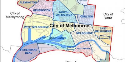 Mapa Melbourne auzo