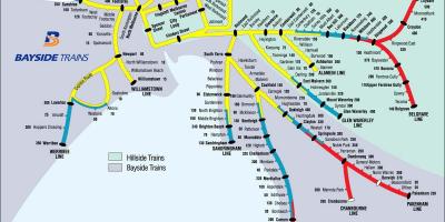 Melbourne tren geltokia mapa