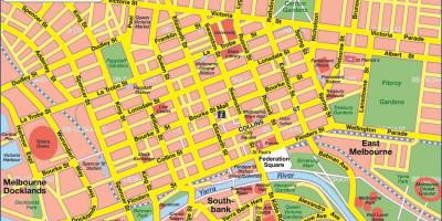 Melbourne mapa zentroa